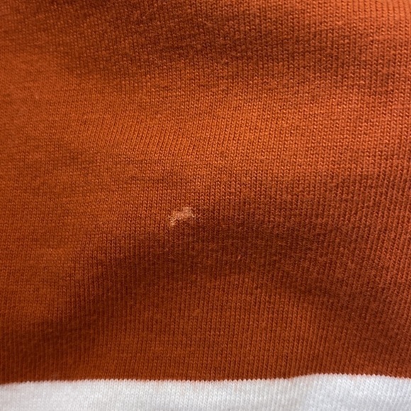 MADEWELL Easy Crop Long Sleeve Rugby Stripe Tee Orange and Cream Size XXS - Picture 12 of 12